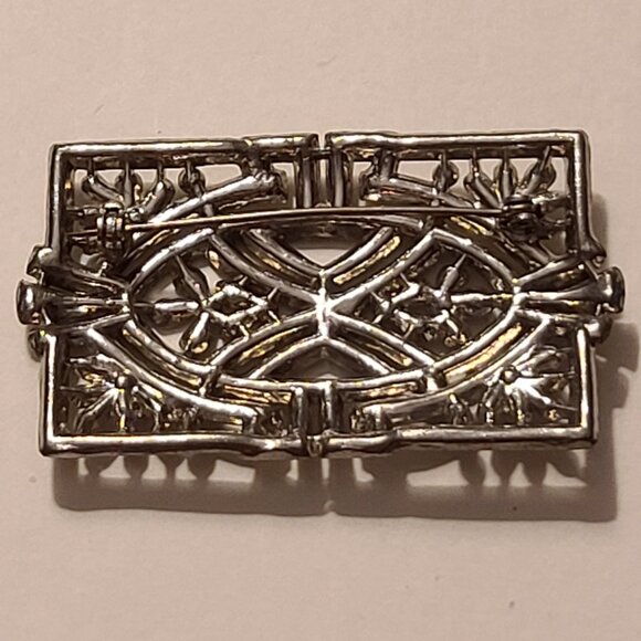 4 Vintage Silver Tone And Rhinestone Pins - Picture 6 of 14